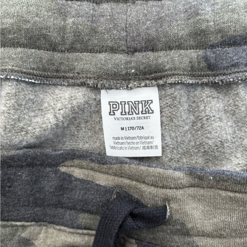 Victoria’s Secret PINK Jogger Set Women’s Medium Camouflage Pockets Logo Casual - Picture 5 of 12